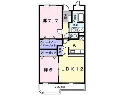 ル・グラン・リヴィエール(2LDK/4階)の間取り写真