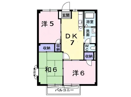 ビーナスハイツ(3DK/2階)の間取り写真
