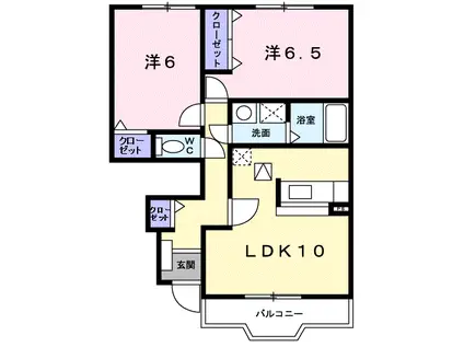 グリーン・ヴィラB(2LDK/1階)の間取り写真