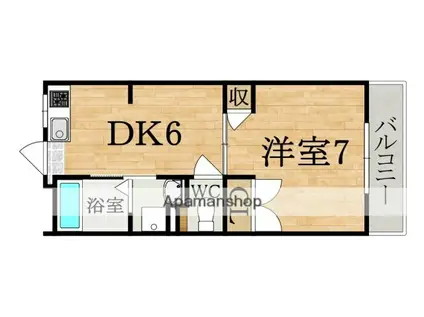 サントピア(1DK/2階)の間取り写真