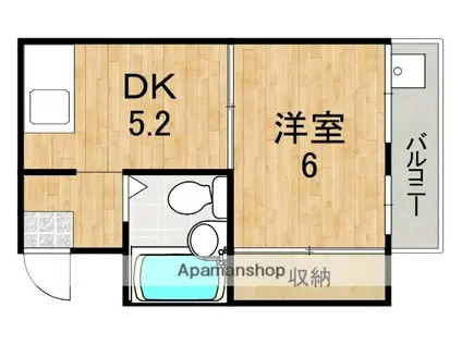 米田マンション(1DK/4階)の間取り写真