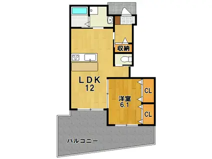 グランディール5(1LDK/1階)の間取り写真