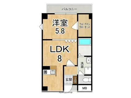 アンソレイエ(1LDK/2階)の間取り写真