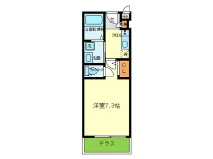 AONI(1K/2階)の間取り写真