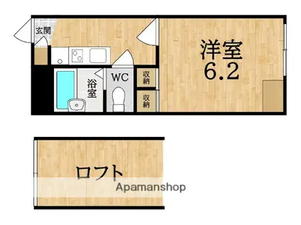 レオパレス ルオーテ(1K/1階)の間取り写真