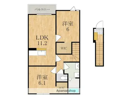 アルカンシエルII(2LDK/2階)の間取り写真