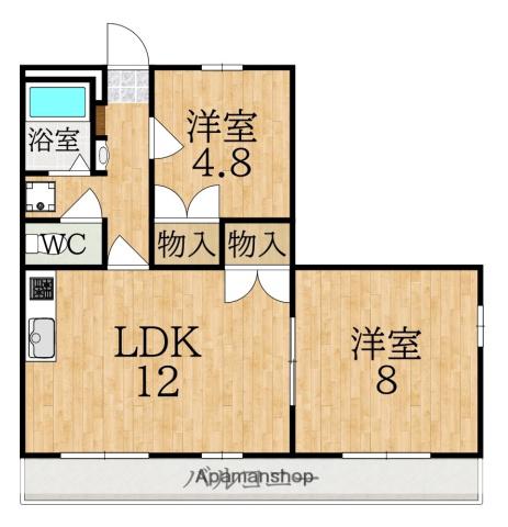 ウィステリア学園前(2LDK/1階)の間取り写真