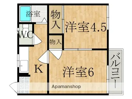 栄宏マンション(2K/2階)の間取り写真