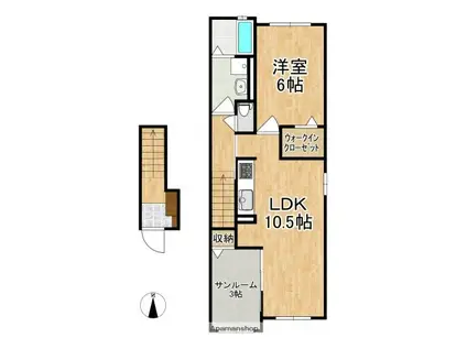 ル・ブコン(1LDK/2階)の間取り写真