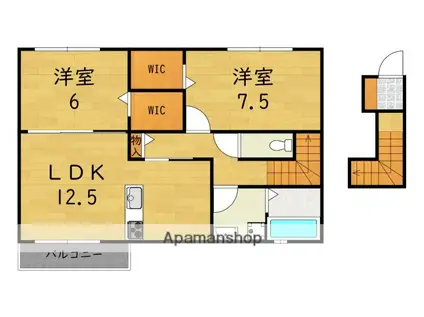 ル・リオン(2LDK/1階)の間取り写真