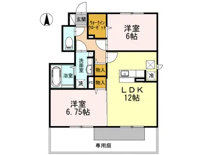 ブロッサムコート(2LDK/1階)の間取り写真