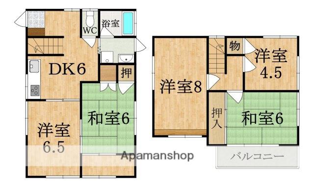 近鉄難波・奈良線 近鉄奈良駅 バス乗車時間:13分 南方町バス停で下車 徒歩5分 2階建 築54年(5DK)の間取り写真