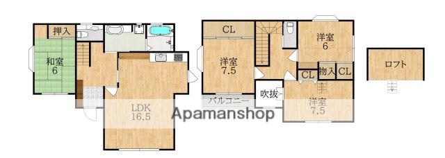 近鉄難波・奈良線 学園前駅(奈良) 徒歩34分 2階建 築27年(4LDK)の間取り写真