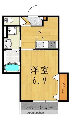 クレアール五位堂(1K/1階)の間取り写真