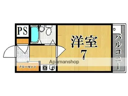 シャトー・ドゥ・クリヨン(1K/2階)の間取り写真