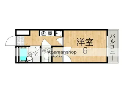 プレステージ富雄(1K/1階)の間取り写真