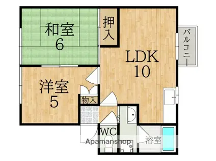 C&Y学園前(2LDK/2階)の間取り写真