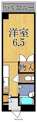 ファミール西大寺(1K/3階)の間取り写真