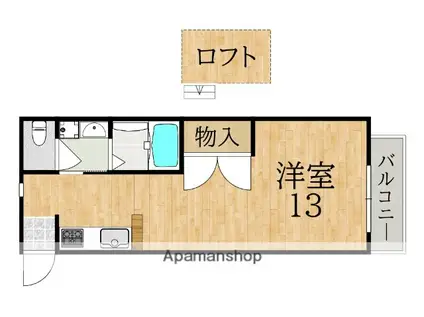 メゾンフェミニ富雄(ワンルーム/3階)の間取り写真