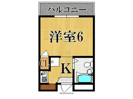 GRM二条(1K/1階)の間取り写真