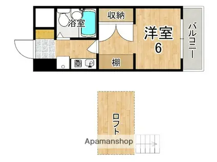 シティパレスやすらぎの道P-3(1K/4階)の間取り写真