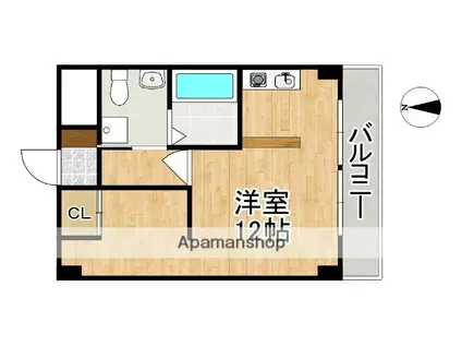 フラッツ小西(ワンルーム/6階)の間取り写真