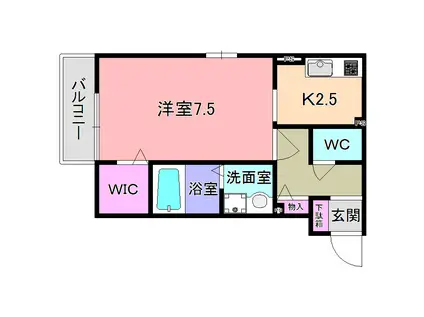 セジュール若宮(1K/2階)の間取り写真