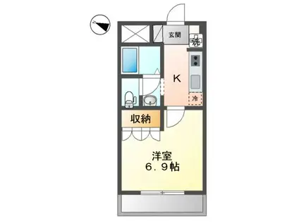 メゾン・ド・ソレイユ(1K/3階)の間取り写真