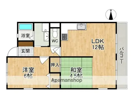 DOMEマツイ(2LDK/3階)の間取り写真