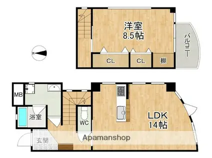 ミューズ・エリア(1LDK/1階)の間取り写真