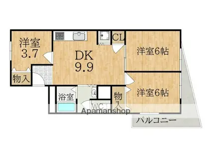 トミオプラザ(3DK/5階)の間取り写真