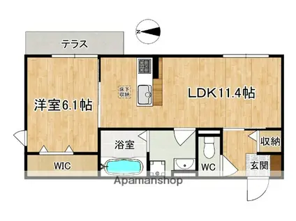 セントセシリア(1LDK/1階)の間取り写真