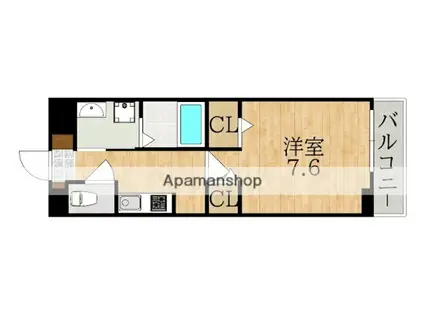 リエゾン学園前(1K/2階)の間取り写真