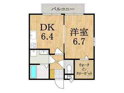エルクレール(1DK/1階)の間取り写真