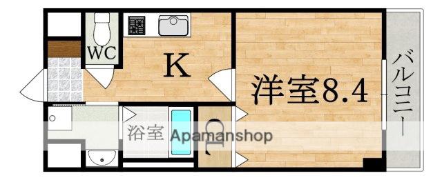 ベルコリーヌ紺屋(1K/2階)の間取り写真