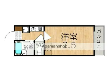 ラパストラール(1K/1階)の間取り写真