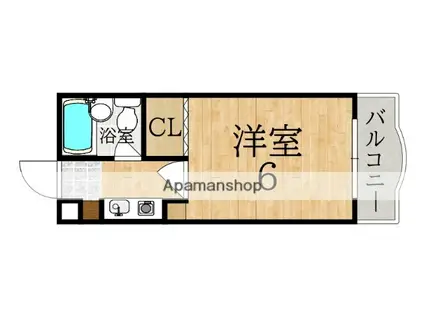 カルム学園前(1K/2階)の間取り写真