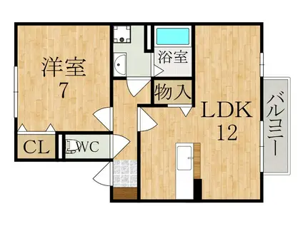フォンティーヌ(1LDK/2階)の間取り写真