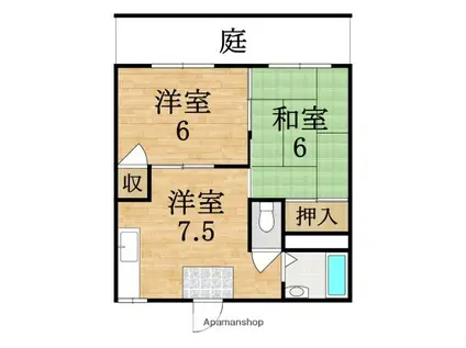 ハイツイーストヒルズ(2DK/1階)の間取り写真