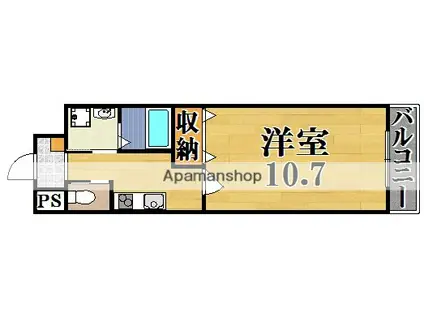 プレミアドミール(1K/6階)の間取り写真