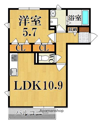シャーメゾン中山A(1LDK/2階)の間取り写真