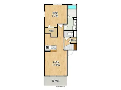 リビングタウン新大宮(1LDK/1階)の間取り写真