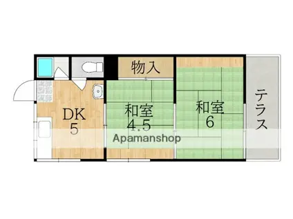 学園前ハイツ(2DK/1階)の間取り写真