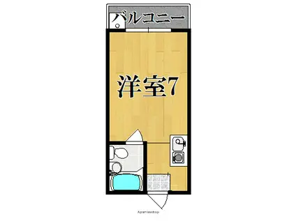 コーポ諏訪西大寺(1K/2階)の間取り写真