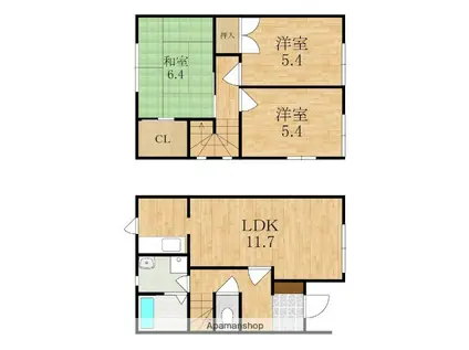 イーストタウン朱雀(3LDK)の間取り写真