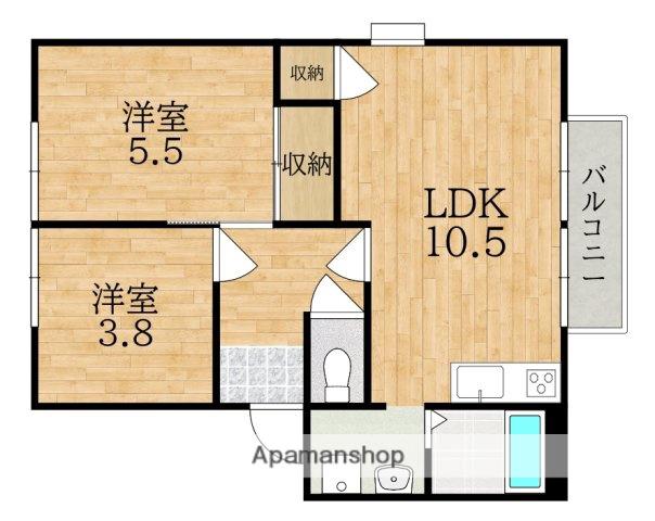 パークヒルズ左京A(2LDK/1階)の間取り写真