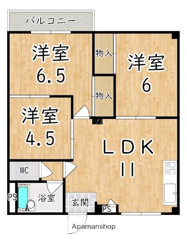 エクセラート当麻(3DK/4階)の間取り写真