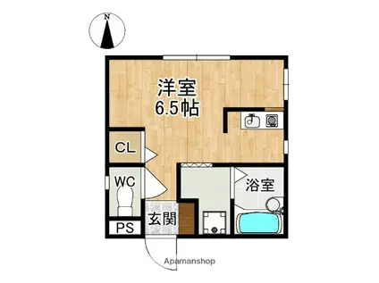 シャインロードミヤコ(ワンルーム/2階)の間取り写真