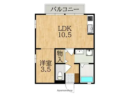 グローバル学園前Ⅱ(1LDK/2階)の間取り写真