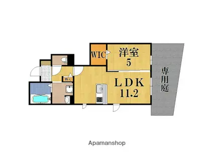 コージーコート T.I(1LDK/1階)の間取り写真